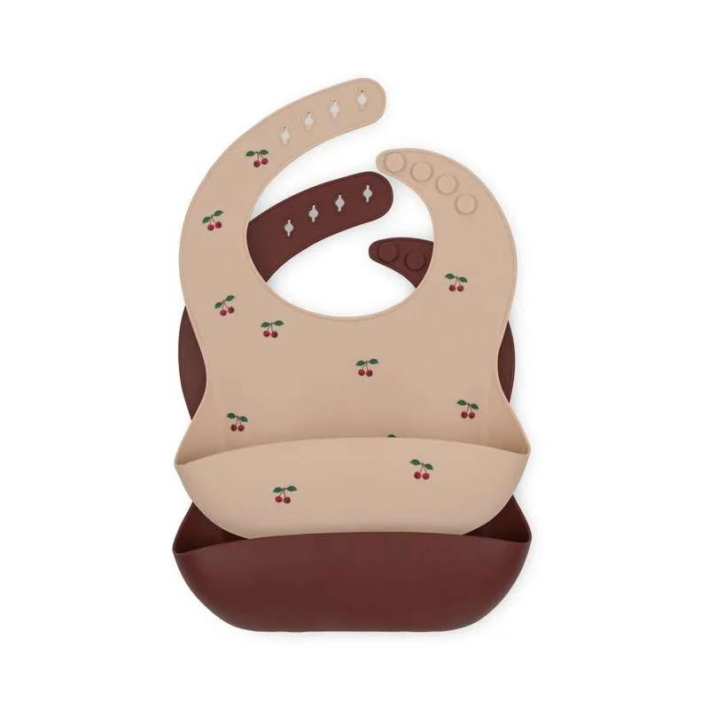 Konges Sløjd Hagesmække - Silikone - 2-pak - Cherry/Mocca