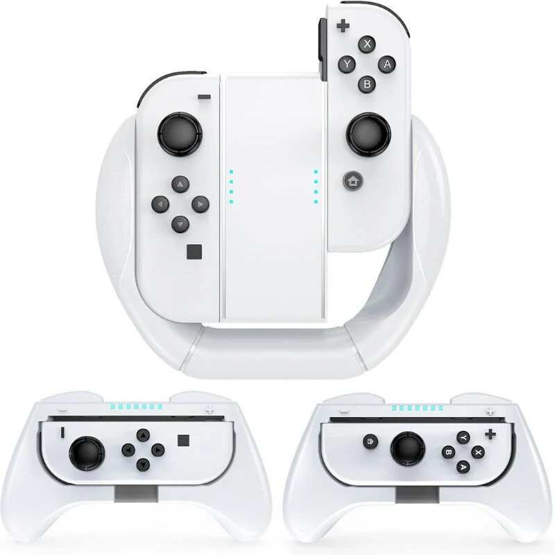Mooroer Joy-Con držč i trkaći volan 3 komada - bijeli