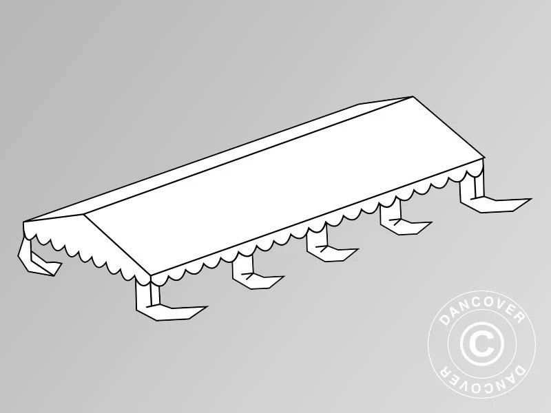 5x8m PVC Roof BOX 1 White Velcro Closing SH