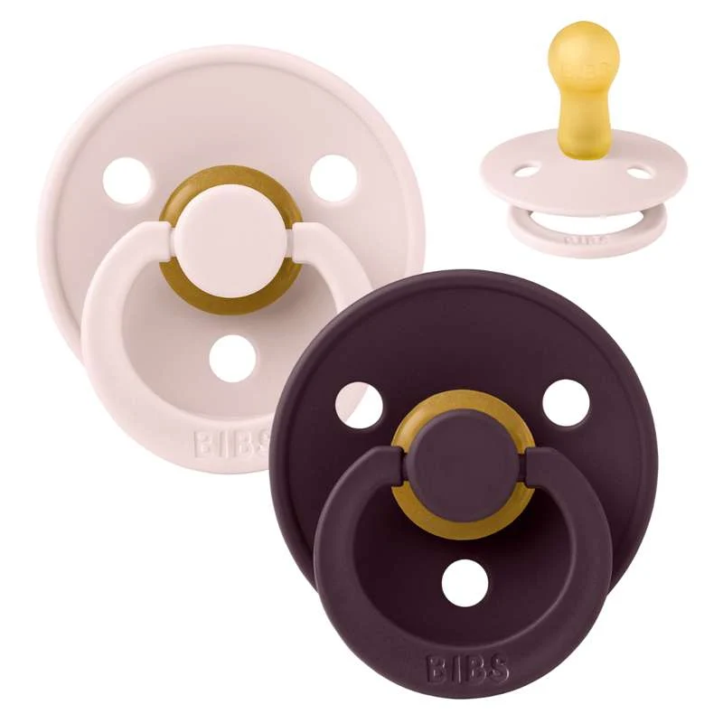 BIBS Pacifier Colour 2 PACK Gumen Size 2 Petal/Plum