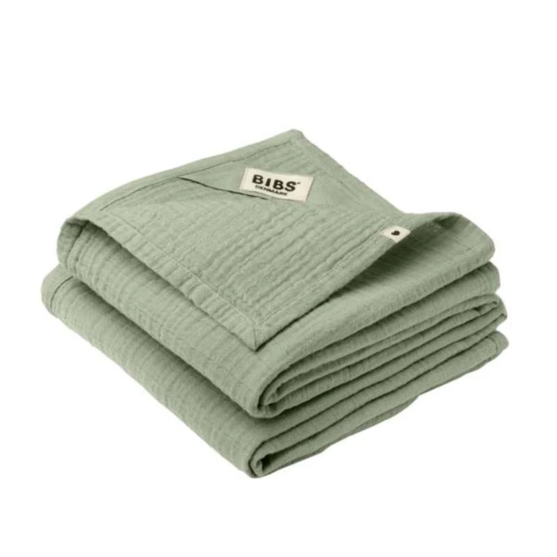 BIBS Spavanje - Muslin Tkanina za presvlačenje u 2-paku - 70x70 cm. - Salvia