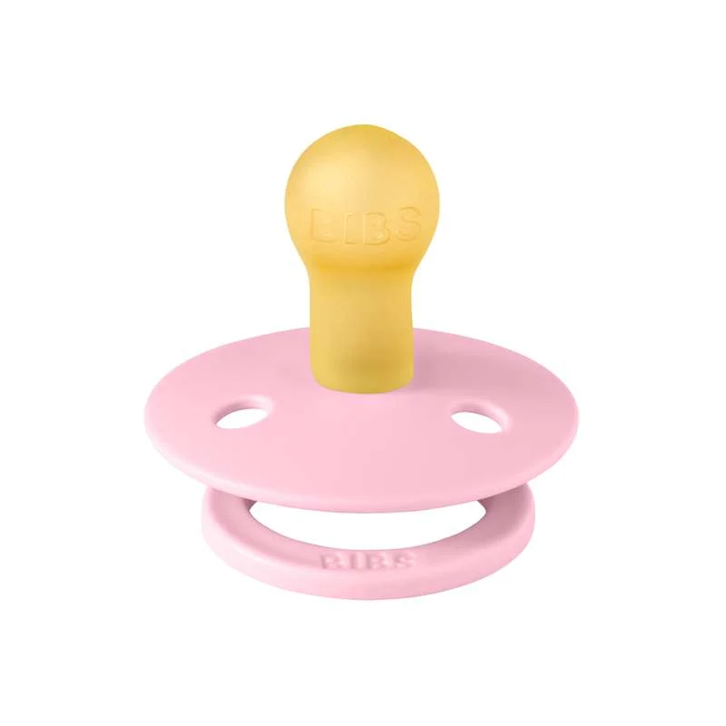 Bibs Okrugla Colour Duda - vel. 1 - prirodni kaučuk - Baby Pink