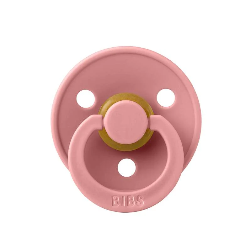 Bibs Okrugla Colour Duda - vel. 1 - prirodni kaučuk - Prašnjavo roza