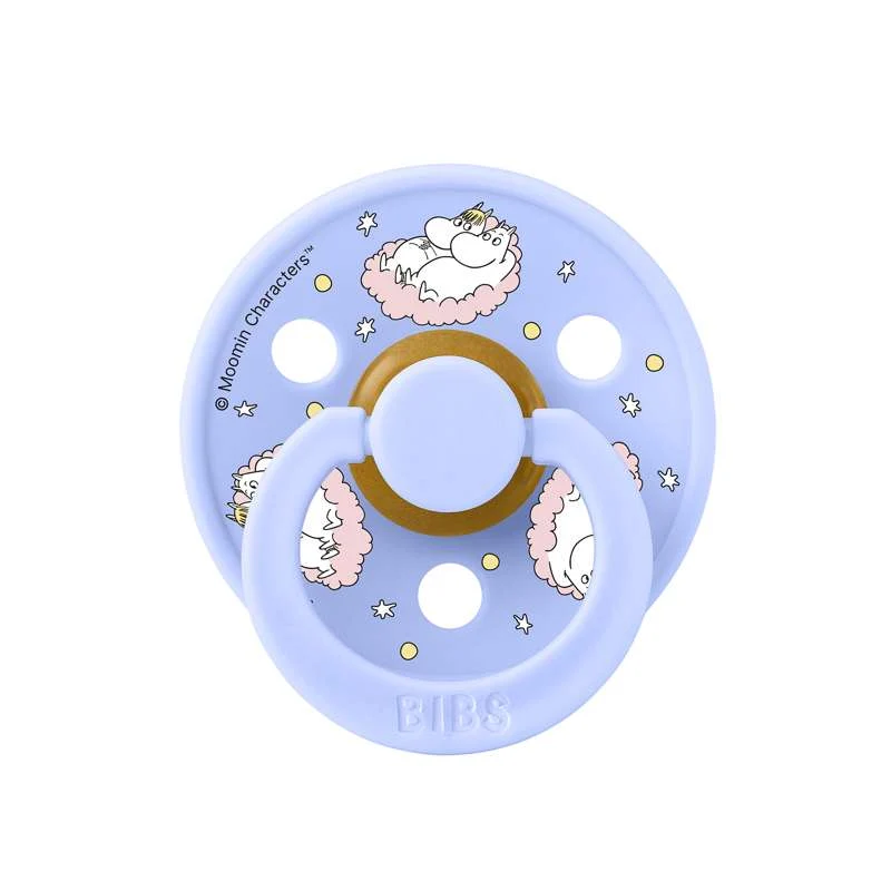 BIBS Rund Colour Sut - 2-Pak - Str. 1 - Naturgummi - Moomin - Dreaming - Baby Pink Mix