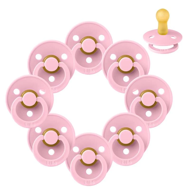 Bibs Okrugla Colour Duda - Sampak - 8 kom. - vel. 2 - Baby Pink