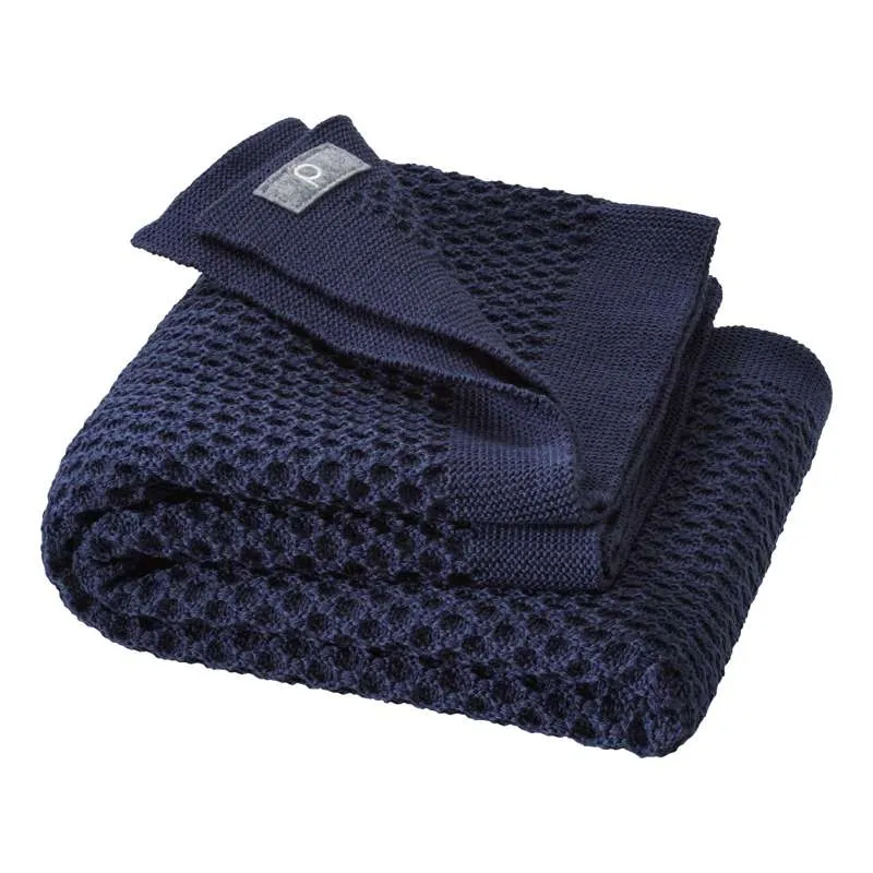 Disana Honeycomb Babytæppe - Merinould - 80x100 cm. - Indigo