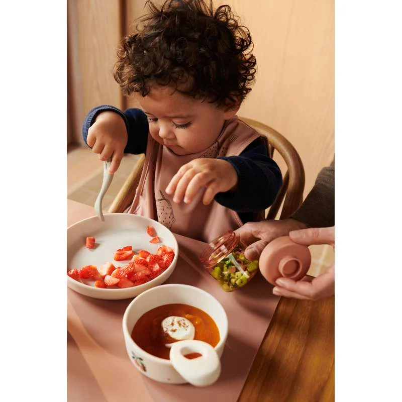 Liewood Vivi Baby Spisesæt - 4 dele - Silikone - Peach/Sea Shell Mix Hooded Towel