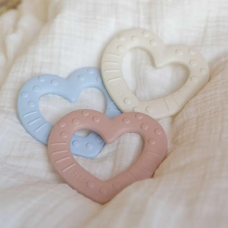 Posrebreno BIBS Play - Baby Bitie Bidering - Hjerte - Ivory