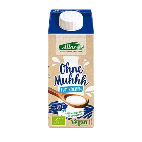 BIO Biljno vrhnje za kuhanje - bez laktoze 200ml Allos