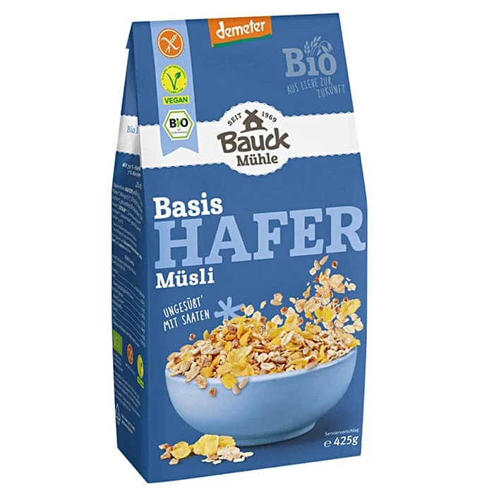 BIO Zobeni muesli s quinoom, hrskavim pahuljicama i vanilijom bez glutena Bauck Hof 425g