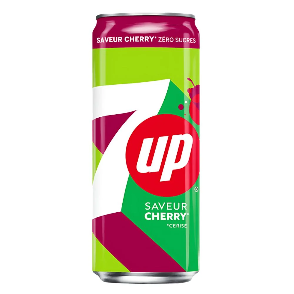 7 Up Cherry Zero Sugar, piće s okusom trešnje bez šećera od 330 ml