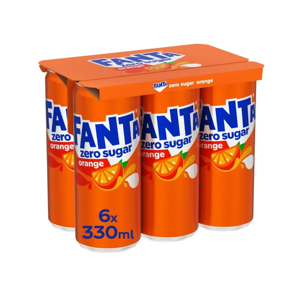 Fanta Zero Bez Dodanog Šećera, 6 limenki Fante od 330ml