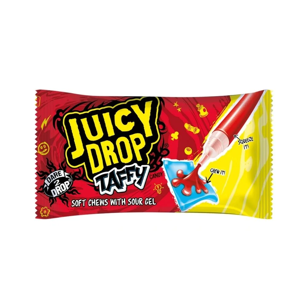 Juicy Drop Chew Strawberry Gel, gumeni bomboni s borovnicama s kiselim jagodnim gelom od 67g