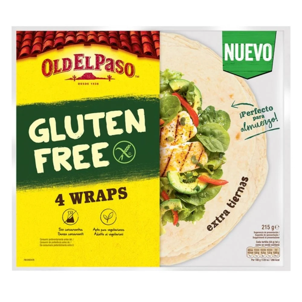 Old El Paso 4 Wraps Bez glutena, tortilje Bez glutena od 215g