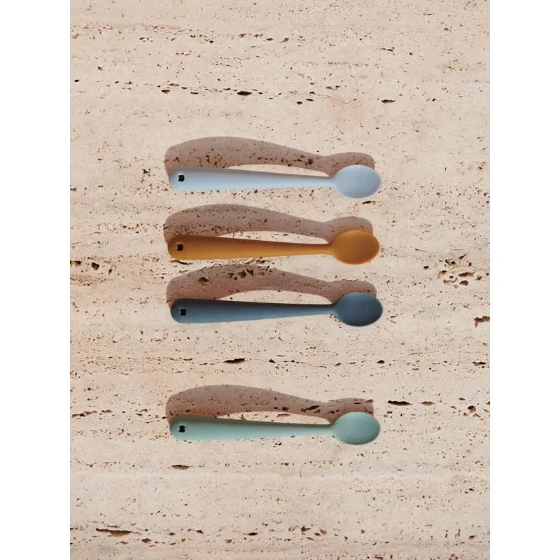 Liewood Siv Bløde Babyskeer - 4-pak - Silikone - Blue Multi Mix Set 12