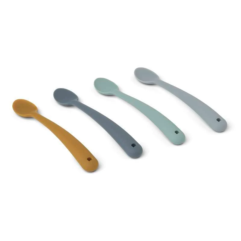 Liewood Siv Bløde Babyskeer - 4-pak - Silikone - Blue Multi Mix Set 12