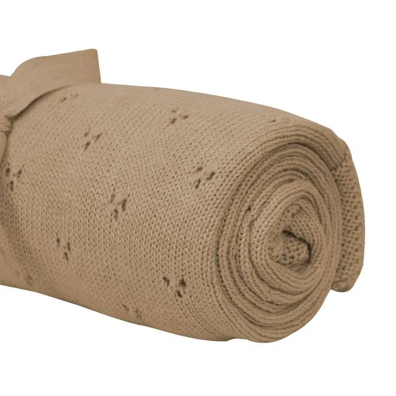 Oh'Naturel Strikket Babytæppe - Økologisk Bomuld - 80x100 cm. - Lotus