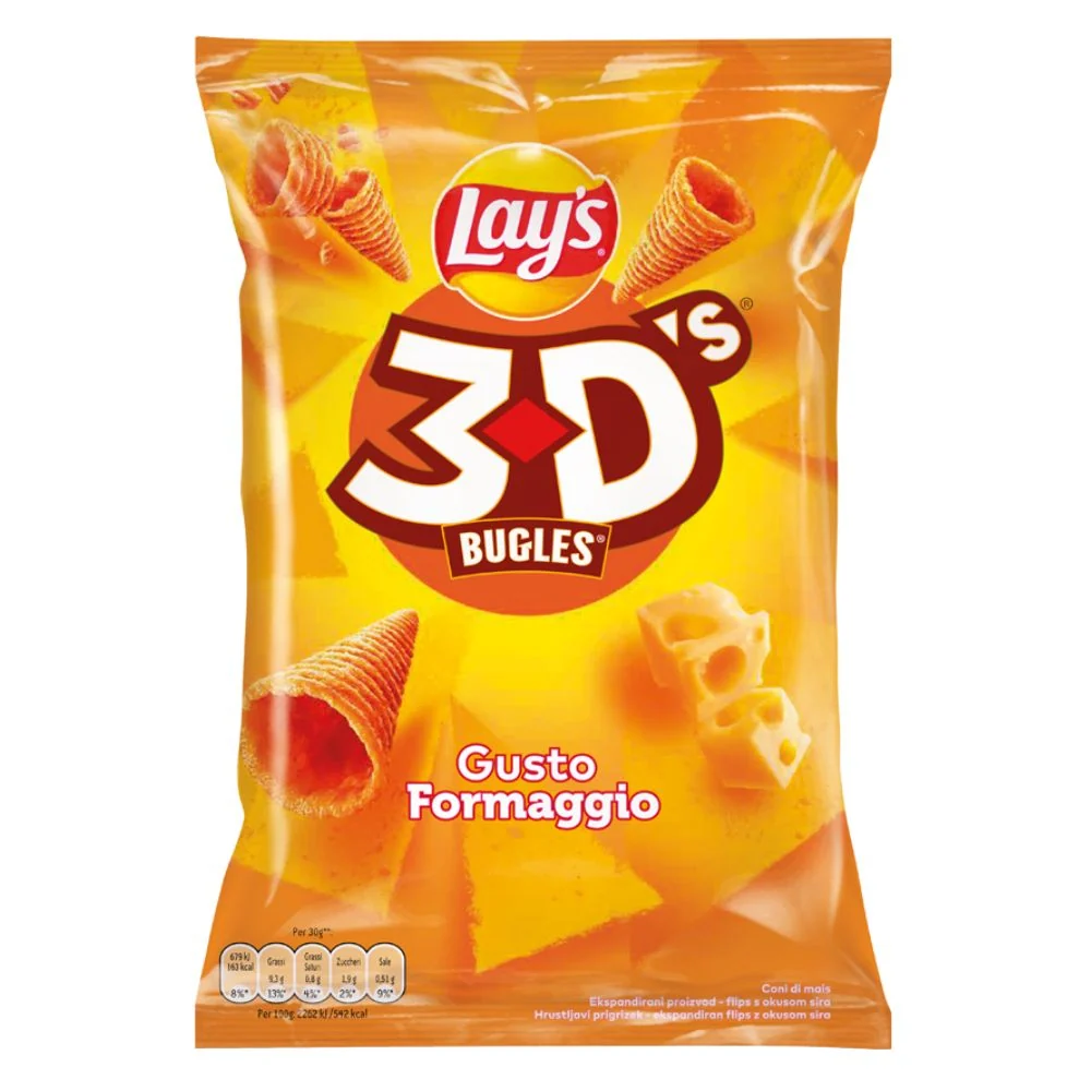 Lay's 3D's Bugles Sir, snack od kukuruza s okusom sira od 100g