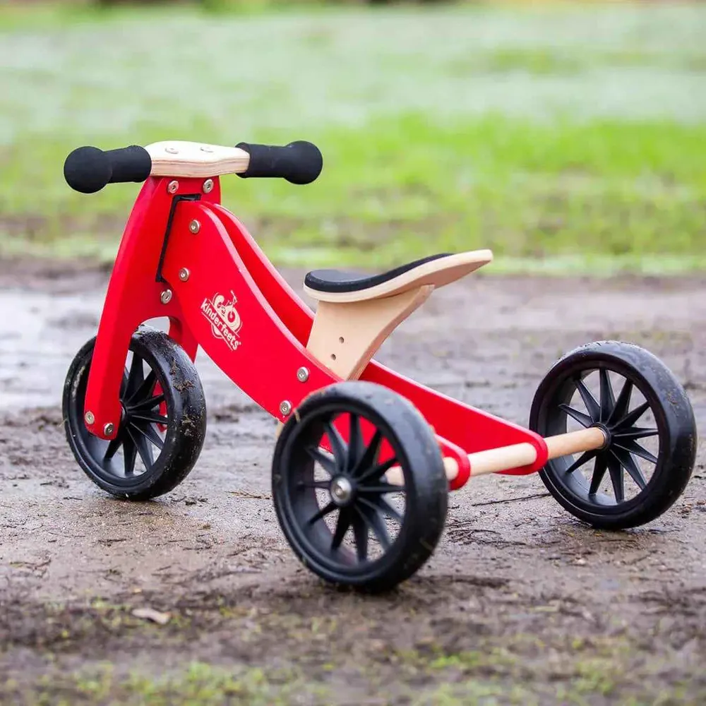 Kinderfeets® 2u1 Tricikl i bicikl bez pedala Tiny Tot Cherry Red