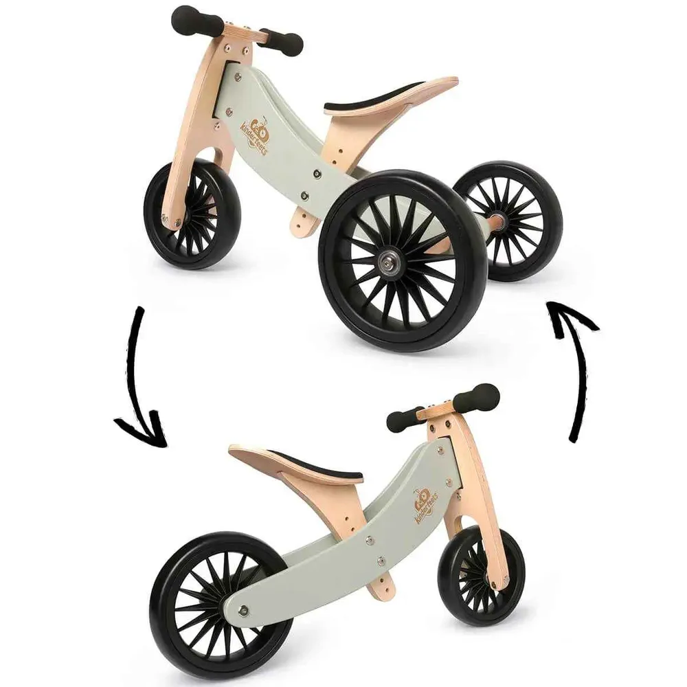 Kinderfeets® 2u1 Tricikl i bicikl bez pedala Tiny Tot Plus Silver Sage