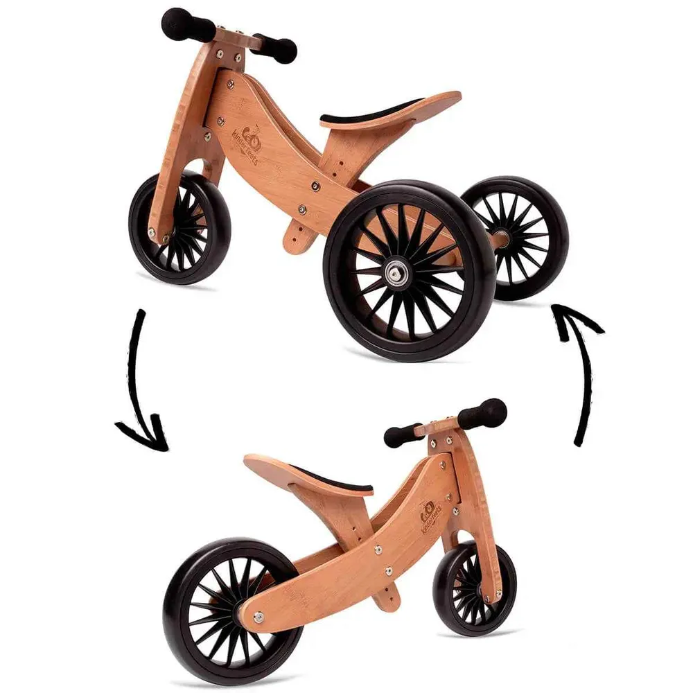 Kinderfeets® 2u1 Tricikl i bicikl bez pedala Tiny Tot Plus Bamboo