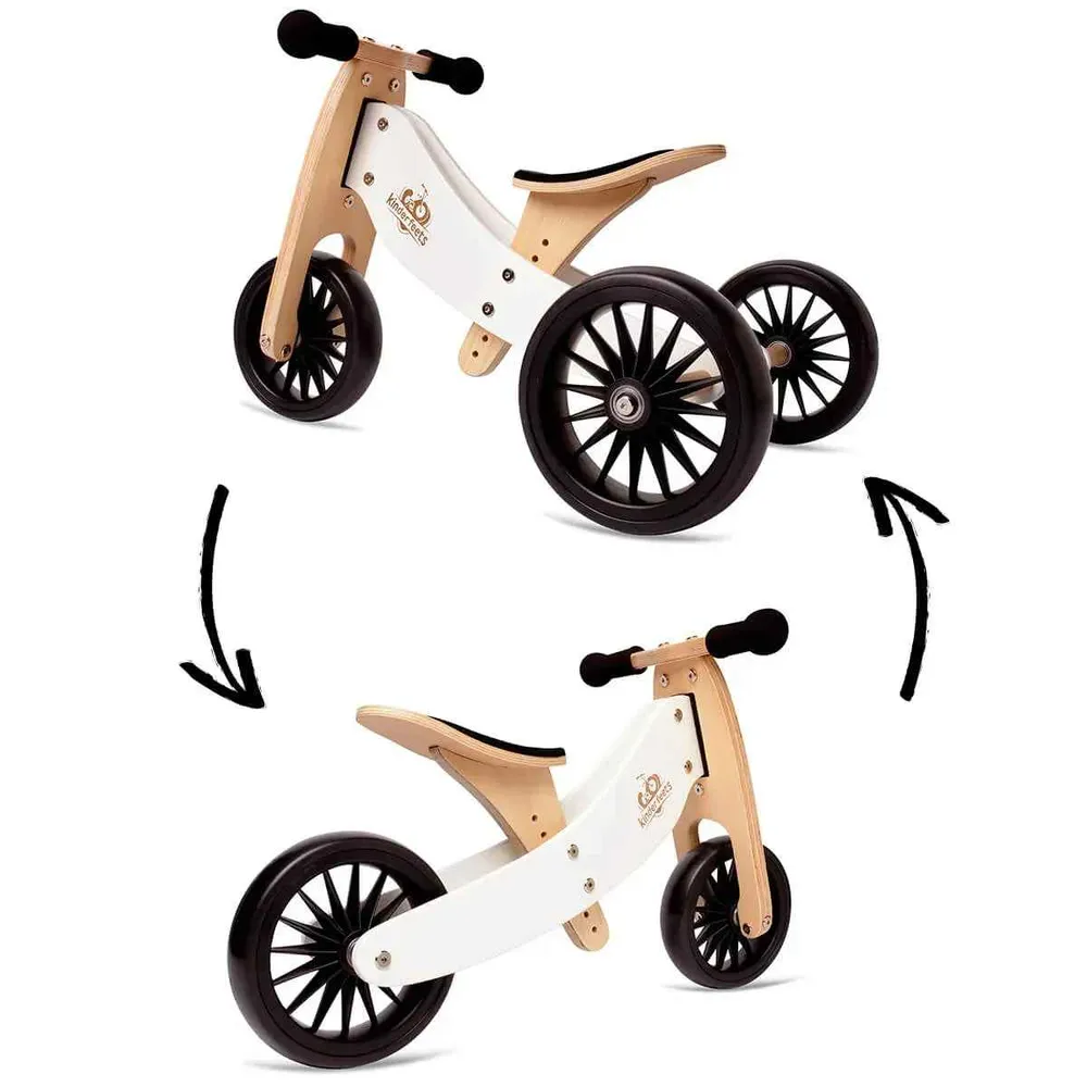 Kinderfeets® 2u1 Tricikl i bicikl bez pedala Tiny Tot Plus White