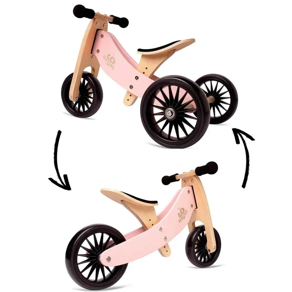 Kinderfeets® 2u1 Tricikl i bicikl bez pedala Tiny Tot Plus Rose