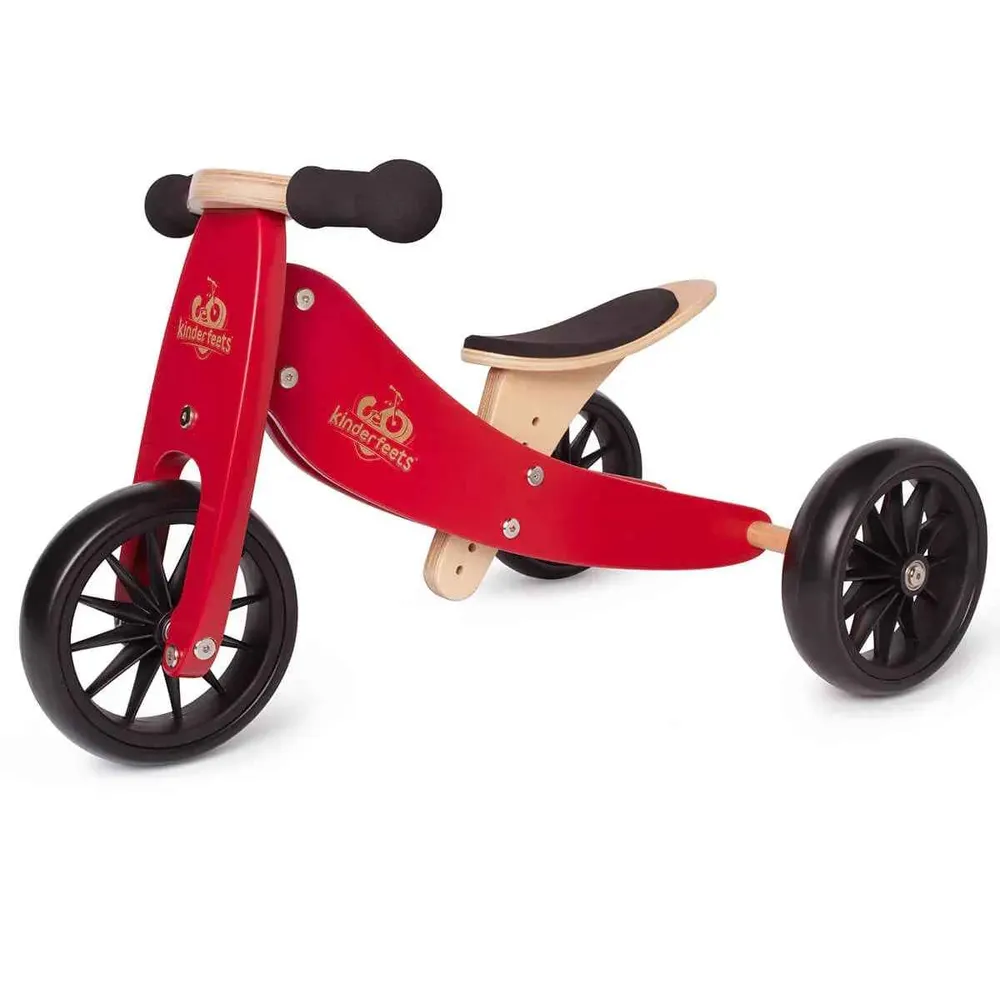 Kinderfeets® 2u1 Tricikl i bicikl bez pedala Tiny Tot Cherry Red