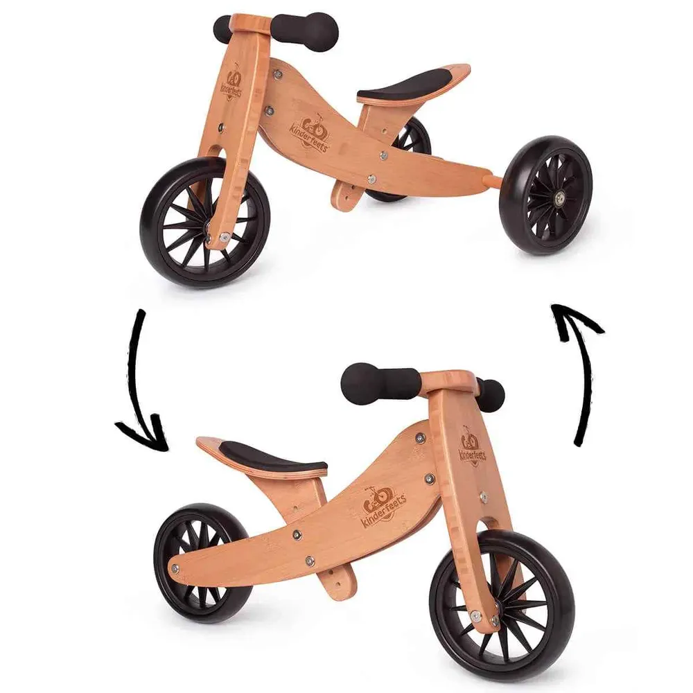 Kinderfeets® 2 u 1 Tricikl i bicikl bez pedala Tiny Tot Bamboo
