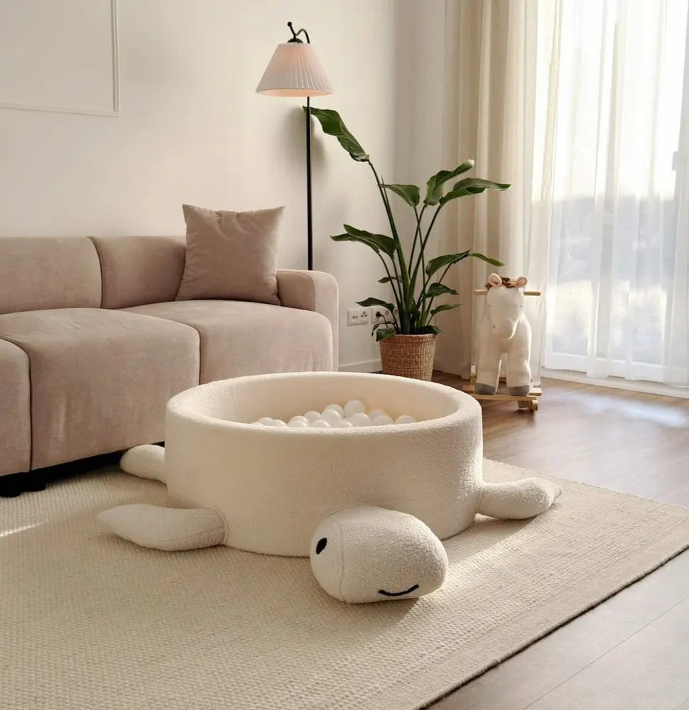 Bazen s Lopticama za Dijete - Kornjač | Loptice po izboru | Cheesecake Cream Beige | Boucle