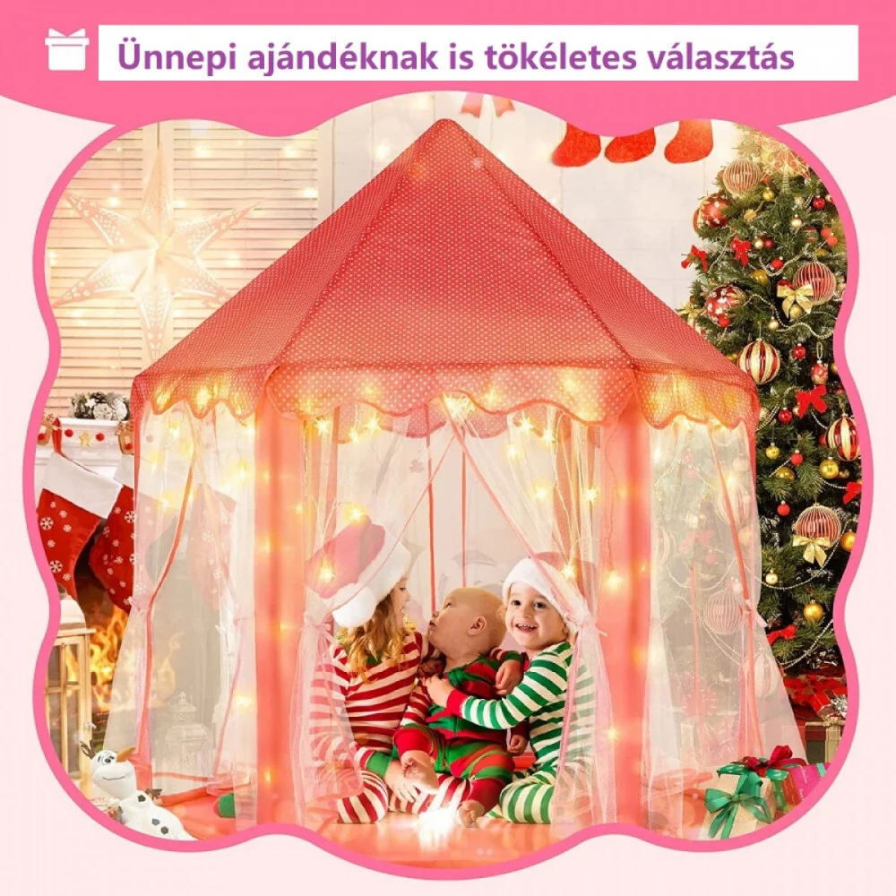 BDream Dječji šator, igraći šator za unutarnju i vanjsku upotrebu, princezino ružičasti 140 x 135 cm