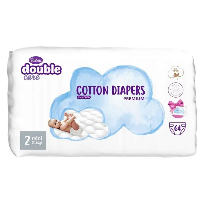 Pelene AIR DRY PREMIUM COTTON MINI 2 64-1-gratis maramice 99% voda 20 kom.