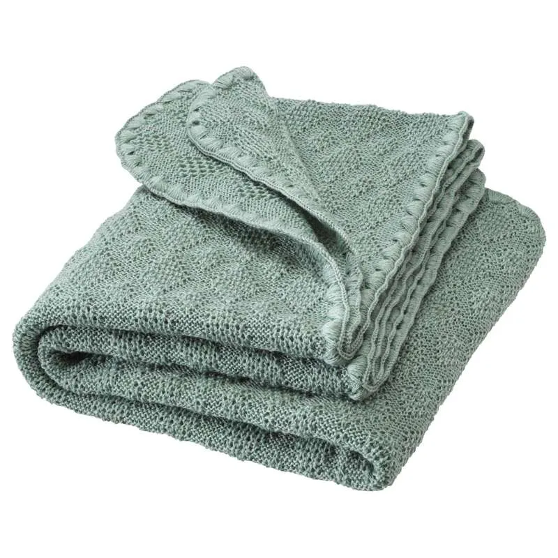 Disana Pleteni baby pokrivač - merino vuna - 80x100 cm. - Jade