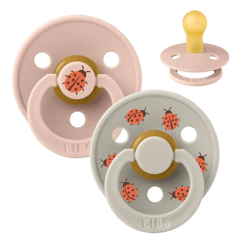 Bibs Okrugla Colour Duda - 2-Pak - vel. 1 - prirodni kaučuk - Studio - Ladybug - Blush Mix
