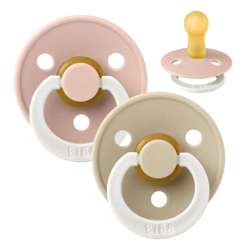 Bibs Okrugla Colour Duda - 2-Pak - vel. 2 - prirodni kaučuk - GLOW - Blush/Vanilija