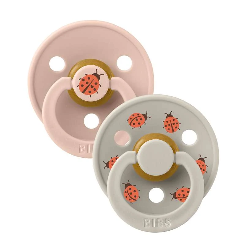 Bibs Okrugla Colour Duda - 2-Pak - vel. 2 - prirodni kaučuk - Studio - Ladybug - Blush Mix