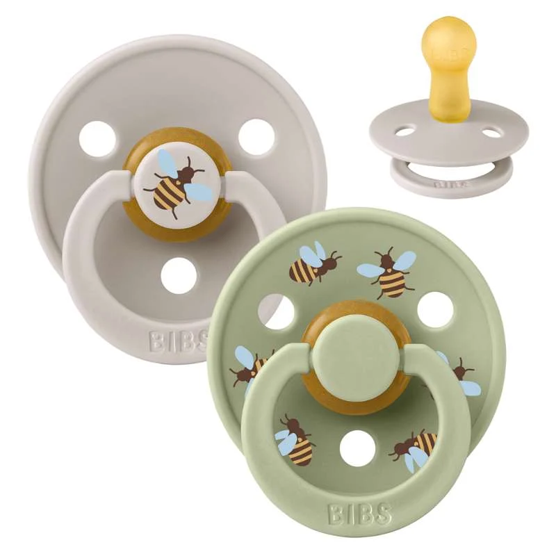 Bibs Okrugla Colour Duda - 2-Pak - vel. 2 - prirodni kaučuk - Studio - Bumblebee - Gljivasta mješavina