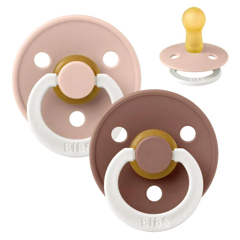 Bibs Okrugla Colour Duda - 2-Pak - vel. 2 - prirodni kaučuk - GLOW - Blush/Woodchuck