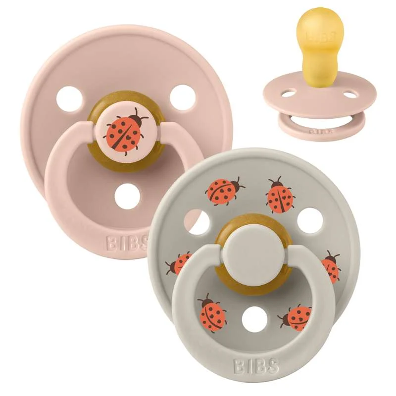 Bibs Okrugla Colour Duda - 2-Pak - vel. 3 - prirodni kaučuk - Studio - Ladybug - Blush Mix