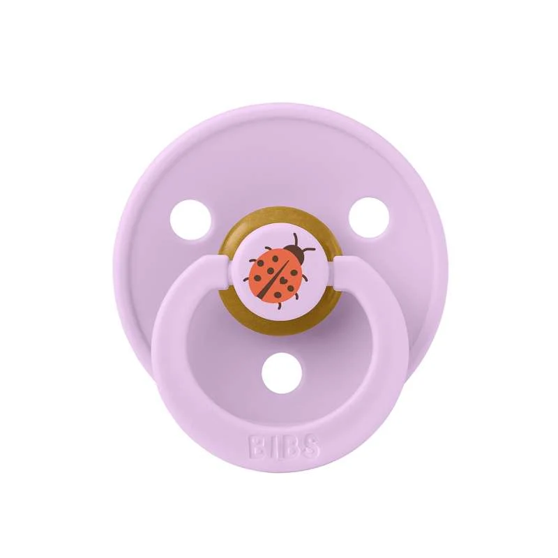 Bibs Okrugla Colour Duda - vel. 2 - prirodni kaučuk - Studio - Ladybug - Ljubičasto nebo