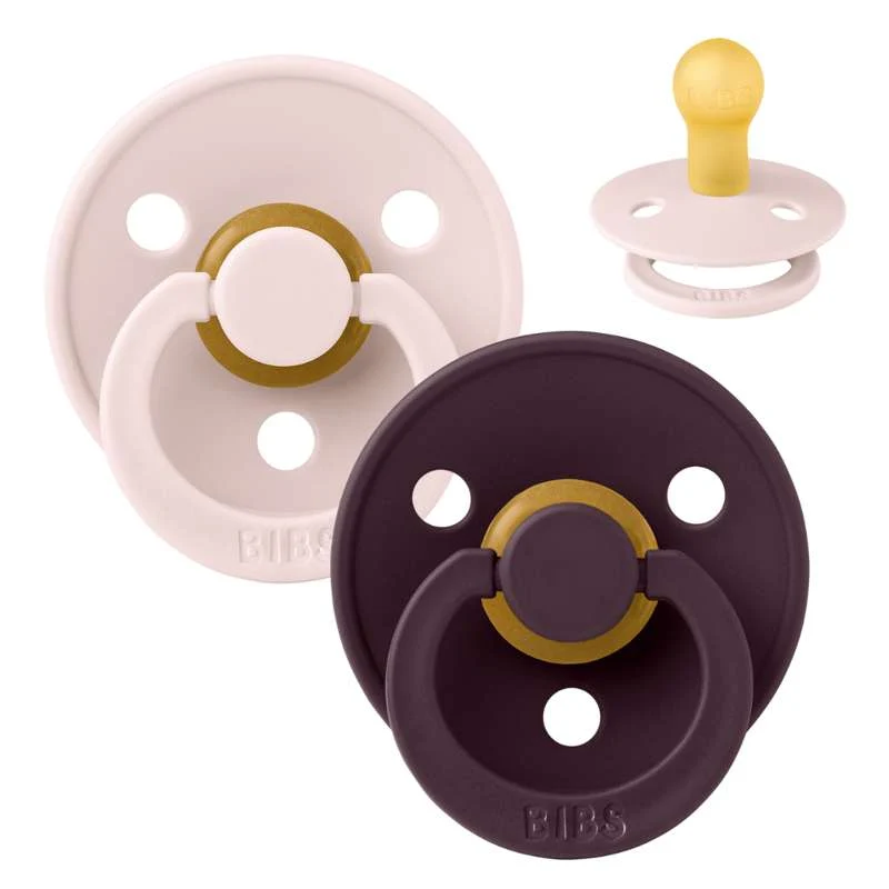 BIBS Rundna boja dudica - 2-Pak - vel. 1 - prirodni kaučuk - Petal/Plum