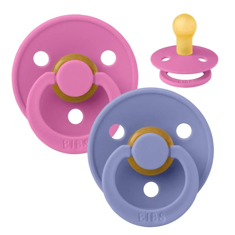 Bibs Okrugla Colour Duda - 2-Pak - vel. 1 - prirodni kaučuk - Žvakać guma/Peri
