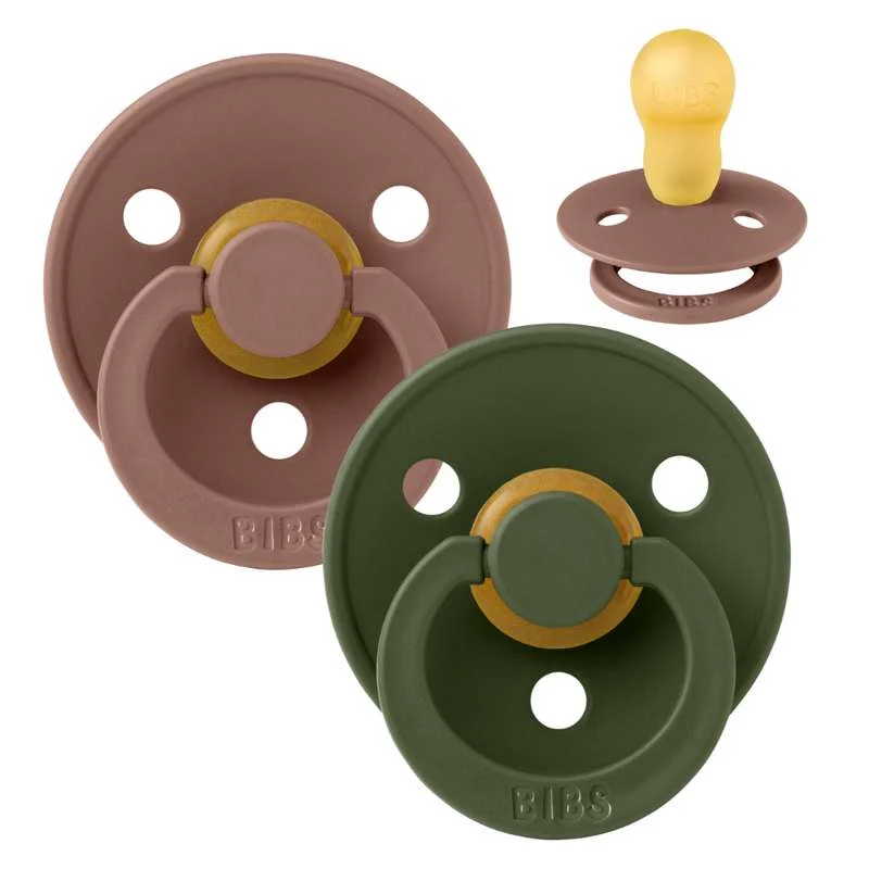 Bibs Okrugla Colour Duda - 2-Pak - vel. 3 - prirodni kaučuk - Woodchuck/Hunter Green