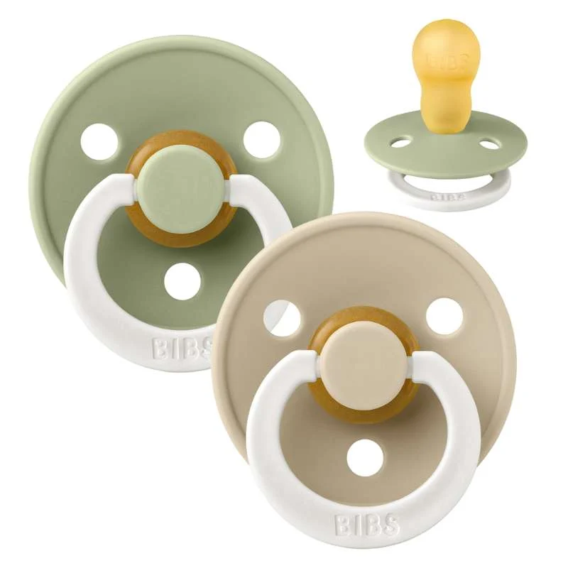 Bibs Okrugla Colour Duda - 2-Pak - vel. 3 - prirodni kaučuk - GLOW - Kadulja/Vanilija