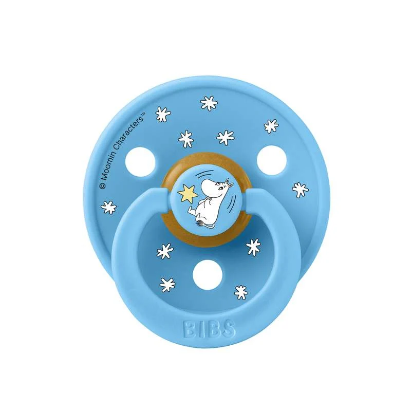 BIBS Rund Colour dudica - 2-Pak - vel. 1 - prirodni kaučuk - Moomin - Laku noć - Breeze Mix