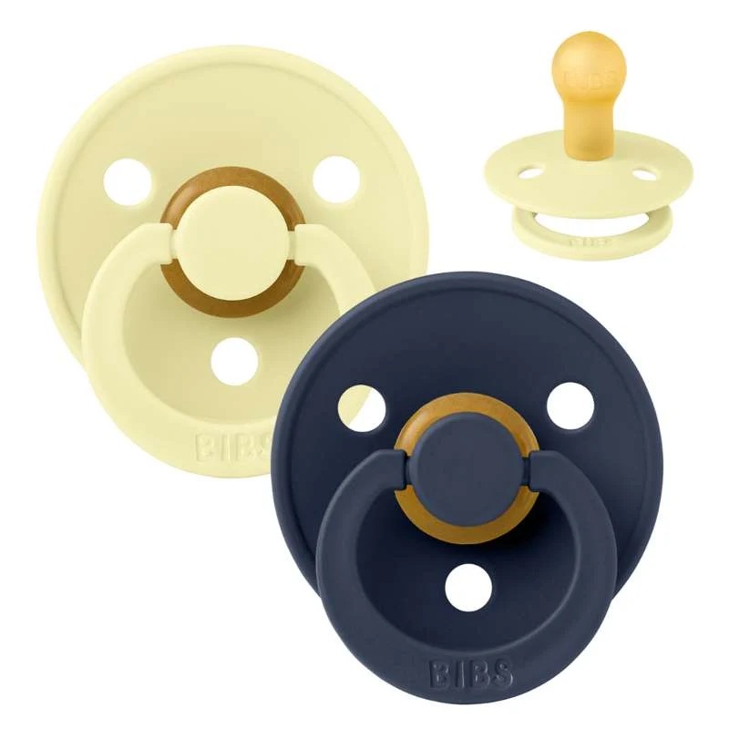 BIBS Rund Colour dudica - 2-Pak - vel. 1 - prirodni kaučuk - Luna/Duboki svemir