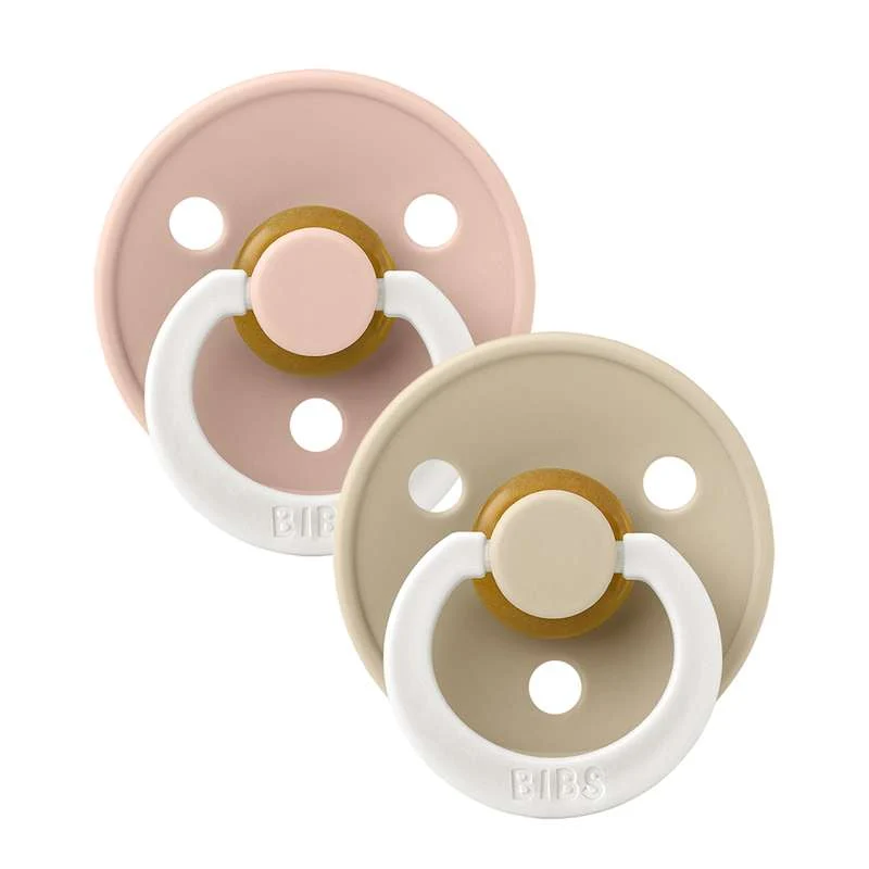 BIBS Simetrična boja Sut - 2-Pak - vel. 2 - prirodni kaučuk - GLOW - Blush/Vanilla