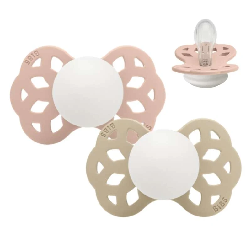 BIBS Simetrična Infinity Sut - 2-Pak - vel. 1 - Silikon - GLOW - Blush/Vanilija