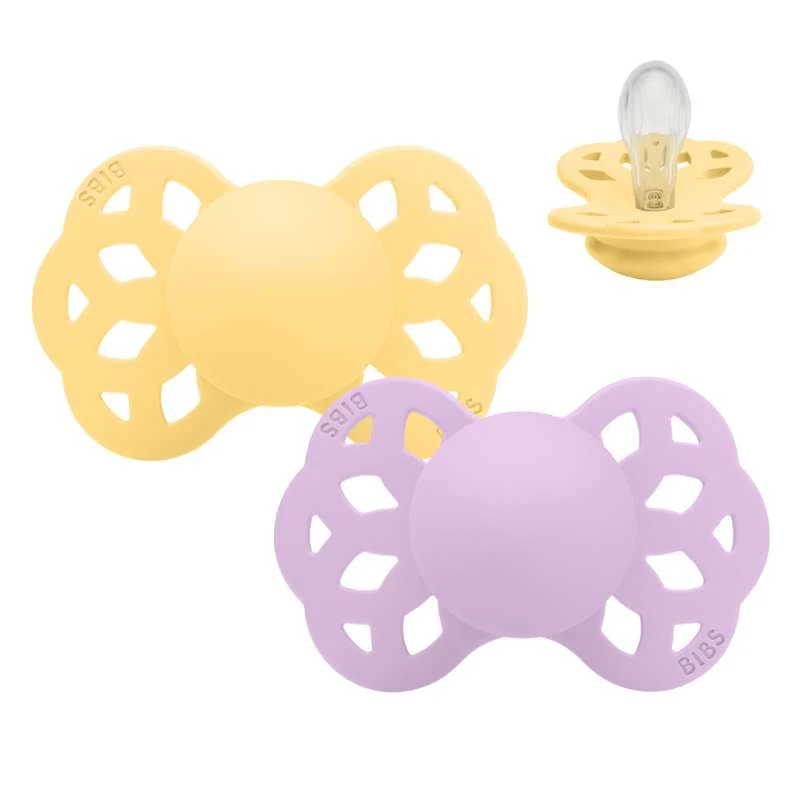 BIBS Simetrična Infinity Sut - 2-Pak - vel. 1 - Silikon - Pale Butter/Violet Sky