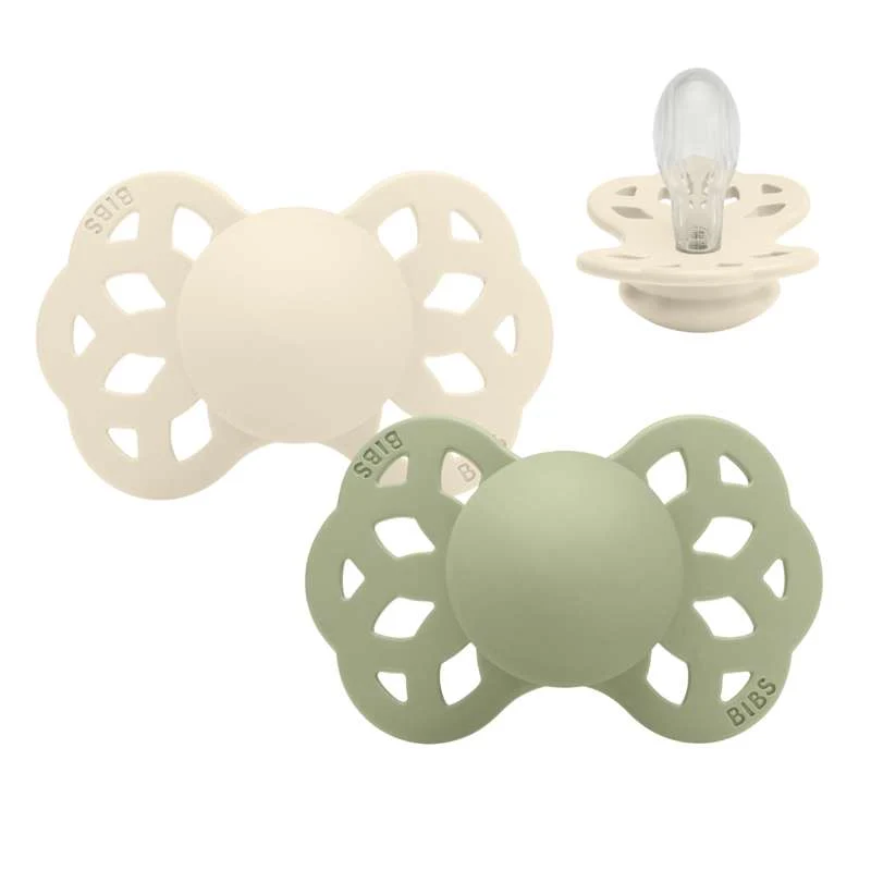 BIBS Simetrična Infinity Sut - 2-Pak - vel. 2 - Silikon - Ivory/Sage